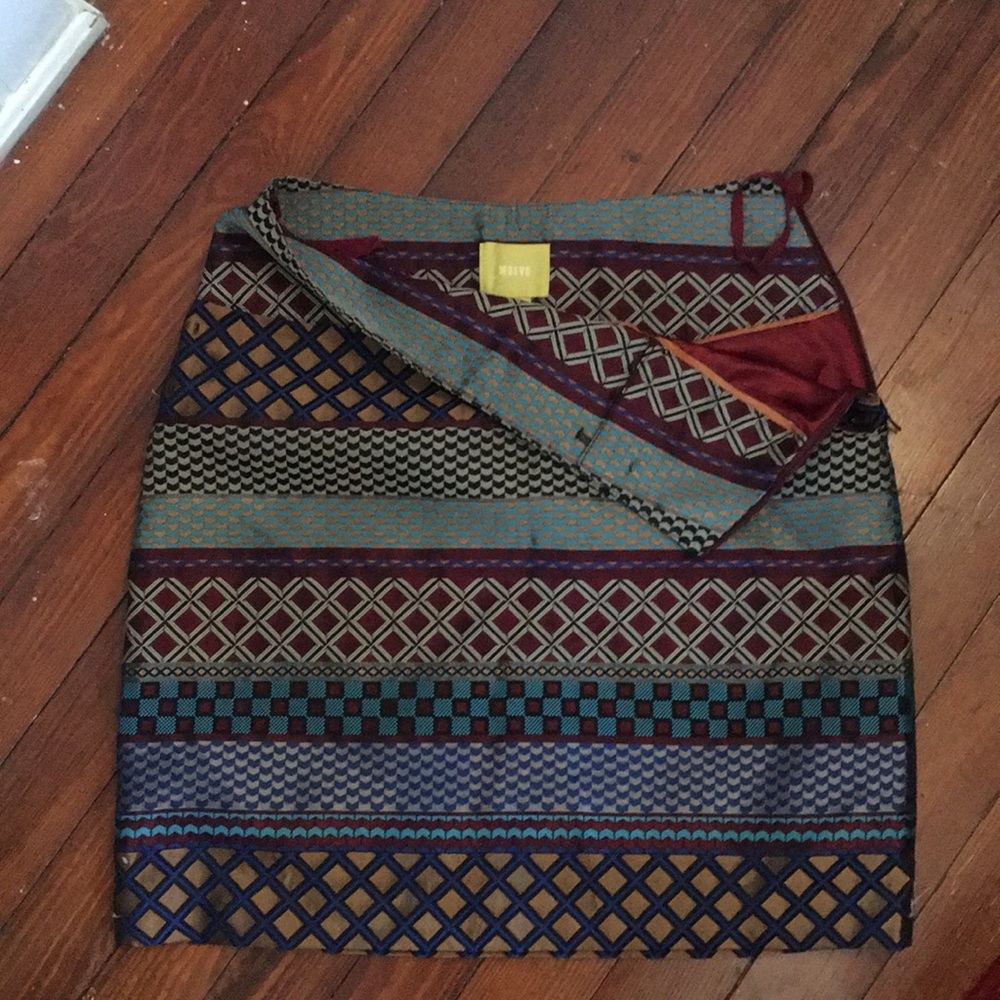 Maeve multi print short pin skirt